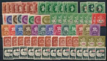 1946-1953 Összeállítás, összesen 75 db bélyeg stecklapon