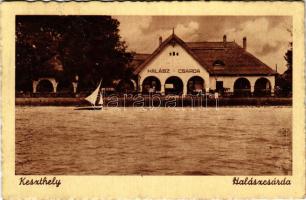 1955 Keszthely, Halászcsárda (gyűrődés / crease)