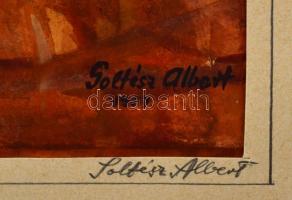 Soltész Albert (1926-2015): Fekvő női akt (első felesége), 1957. Akvarell, papír, jelzett, paszpartu...