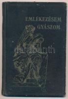 1944 ,,Emlékezésem, gyászom", izraelita halálozási emlékkönyv, kalendárium. Kiadja: a Poel Czedek Egylet, Bp. (Neuwald Illés Utódai-ny.), 22 p. Kiadói félvászon-kötés, viseltes borítóval, részben elmosódott bejegyzésekkel.
