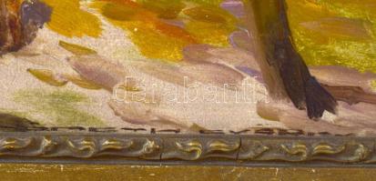 Németh György (1888-1962): Ökrök. Olaj, karton, jelzett. Hátoldalán Szabó György Képszalonja 1930-40...