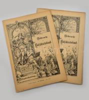 1887 Meisterwerke der Holzschneidekunst. 104-105. Lieferung. (IX. Band 8-9. Lieferung). 2 db művészi fametszetekkel illusztrált, német nyelvű kiadvány. Kiadói papírkötés, fűzés nélkül, helyenként kis sérülésekkel.