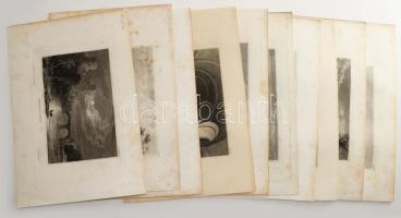 cca 1840-1850 Anglia és a Szentföld különböző helyszíneit ábrázoló acélmetszetek, össz. 10 db, változó állapotban, részben foltos, lapméret: 18x26 cm