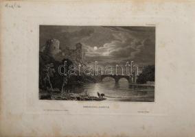 cca 1840-1850 Anglia és a Szentföld különböző helyszíneit ábrázoló acélmetszetek, össz. 10 db, válto...