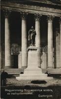 1910 Esztergom, Bazilika, Magyarok Nagyasszonya szobra az oszlopcsarnokkal. Buzárovits Gusztáv kiadása