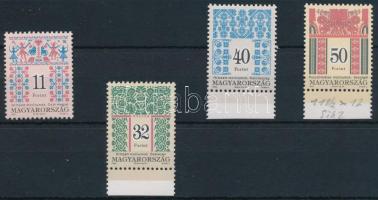 1994 Népművészet 4 klf bélyeg sihl papíron, 12 1/4 : 12 3/4 fogazással (19.000)