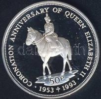 Falkland-szigetek 1993. 50p Ag "II.Erzsébet 40. koronázási évfordulója" T:PP Csak 10.000db...
