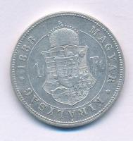 1883KB 1Ft Ag "Ferenc József / Barokk címer" T:VF Hungary 1883KB 1 Forint Ag "Franz Joseph / Baroque coat of arms" C:VF Adamo M15