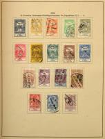 1874-1944 Magyar gyűjtemény előnyomott osztrák gyártású albumban, benne szép Krajcáros és Turul, job...