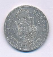 1892KB 1Ft Ag "Ferenc József / Fiume címer" T:VF ph. Hungary 1892KB 1 Forint Ag "Franz Joseph / Fiume coat of arms" C:VF edge error Adamo M15