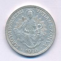 1936. 2P Ag "Madonna" T:VF  Adamo P7