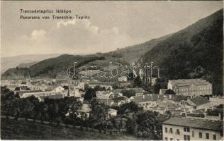 Trencsénteplic, Trencianske Teplice; látkép, Teplitz szálloda. Wertheim Zsigmond kiadása / general view, hotel (b)