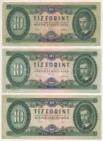 1962. 10Ft + 1969. 10Ft + 1975. 10Ft T:F,VG egyik szép papír