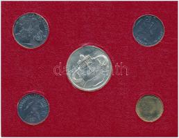 Vatikán 1984. 20L-100L (4xklf) + "II. János Pál" ezüstözött fém emlékérem forgalmi sor ere...