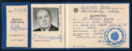 1970 Gödöllő, arcképes szolgálati igazolvány