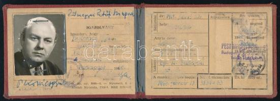1960 Petőfi Színpad arcképes igazolványa igazgató részére