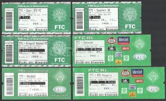 2000-2003 6 db FTC labdarúgó mérkőzés belépőjegy