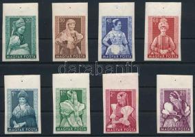 1953 Népviseletek (I.) ívszéli vágott sor, minden ívszélen színes felszúrási pont (30.000)