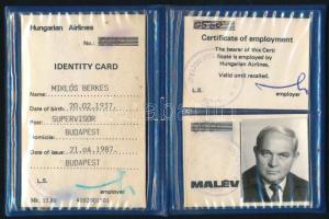 1987 MALÉV arcképes dolgozói igazolvány