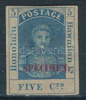 Hawaii 1853/1868 Forgalmi bélyeg Mi 5 MINTA / SPECIMEN