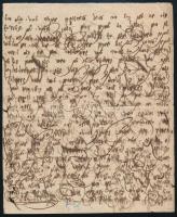 1858 Lőcse, héber nyelvű kétoldalas levél