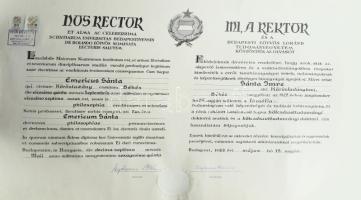 1965 Bp., ELTE filozófia doktori oklevél, Sőtér István aláírásával