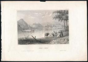 cca 1840-1850 Ofen &amp; Pesth / Buda és Pest látképe, acélmetszet, jelzett a metszeten, kis lapszéli sérülésekkel, 10x15 cm