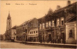 Árpatarló, Ruma; Glavna ulica / Hauptgasse / Fő utca, üzletek / main street, shops (szakadások / tears)