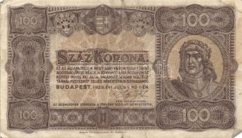 1923. 100K (5x) nyomdahely jelöléssel is T:III