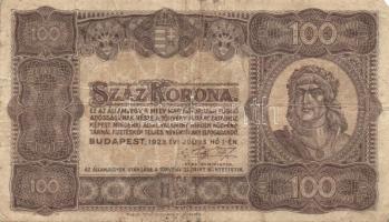1923. 100K (5x) nyomdahely jelöléssel is T:III