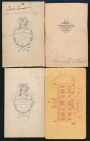 cca 1865-1875 4 db keményhátú műtermi fotó Veress Ferenc kolozsvári műterméből, egyik hátoldalán a m...