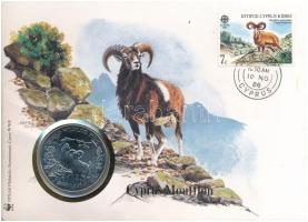 Ciprus 1986. 1P Cu-Ni "A Világ Vadvédelmi Alap (WWF) 25. évfordulója - Ciprusi muflon" emlék kiadás érmés borítékban, bélyeggel és bélyegzéssel T:BU Cyprus 1986. 1 Pound Cu-Ni "25th Anniversary of the World Wildlife Fund - Cyprus Mouflon" commemorative issue in envelope with stamp and cancellation C:BU