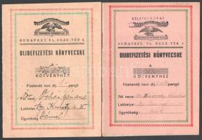 1941-1951 2 db Turul Magyar Országos Biztosító díjbefizetési könyvecske