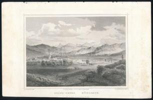 Ludwig Rohbock (1820-1883) - Franz Hablitschek (1824-1867): Szászsebes (Mühlbach, Sebes), Erdély. Acélmetszet, papír, jelzett a metszeten, apró lapszéli sérülésekkel, foltokkal, a lap alja vágott, 12x17 cm