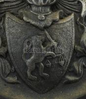 Címeres ón tál, d: 22 cm