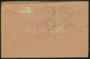 1894 Visszaküldött hivatalos levél, összesen 5 postai bélyegzéssel, "FORGÁCSFALVA"