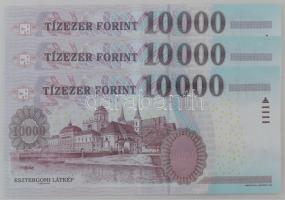 2012. 10.000Ft (3x) sorszámkövetők "AD 8388595 - AD 8388597" T:XF
Adamo F58