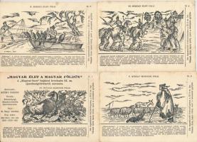 Magyar élet a magyar földön. A "Magyar Sors" bajtársi levelezés III. sz. (gazdaságtörténeti) sorozata. Szerk. Kuthy Ferenc. 22 darabos képeslapsorozatból 21 db, K. Nagy Sándor rajzaival; kiadja az Értelmiségi Munkavállalók Szövetkezete (1 db hiányzik)