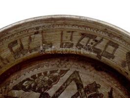 Szédertál. Ónbevonatos réz, cca 19.sz. közepe - második fele, feltehetően német, d: 20,5 cm