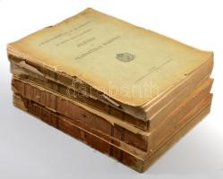 A M. Kir. Kormány 1909./1928./1929. évi működéséről és az ország közállapotairól szóló jelentés és statisztikai évkönyv. Bp., 1910-1930-1931, Athenaeum. Papírkötések, az első kötet sérült borítóval, széteső állapotban, a másik két kötet borítóhiánnyal.