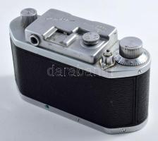 MOM Momikon fényképezőgép, Ymmar 1:3,5/50 mm objektívvel, jó állapotban, eredeti bőr tokban