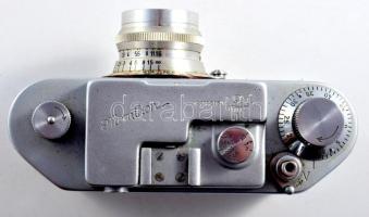 MOM Momikon fényképezőgép, Ymmar 1:3,5/50 mm objektívvel, jó állapotban, eredeti bőr tokban