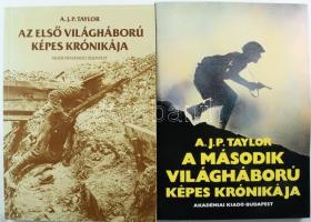 A. J. P. Taylor: Az első világháború képes krónikája + A második világháború képes krónikája. Bp., Akadémiai Kiadó. Kiadói papírkötés, jó állapotban.