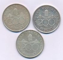 1992. 200Ft Ag "MNB" + 1993. 200Ft Ag "MNB" + 1994. 200Ft Ag "Deák" T:AU,XF patina Adamo F13, F13.1