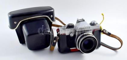 Pentacon Praktica L fényképezőgép, Carl Zeiss Jena Tessar 50mm f/2.8 objektívvel, eredeti tokjával.