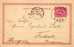 1899 (Vorläufer) Suez Canal, Canal de Suez; Panorama de Suez et de Tacka, Une vue du Canal, Fonatain...