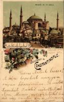 1900 Constantinople, Istanbul; Mosquée de Ste Sophie. Schaar &amp; Dathe a Tréves / mosque. Art Nouveau, floral, litho (fl)