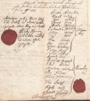 1851 Döbrököz, a község lakosainak Szili János tanítóhelyettessel kötött szerződése iskolamesteri ki...