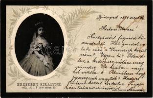 1898 Erzsébet királyné (Sissi) gyászlapja 1837-1898. Rigler József Ede r.t. / Obituary card of Empress Elisabeth of Austria (Sisi)