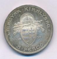 1938. 5P Ag "Szent István" kapszulában T:AU patina Adamo P8.1